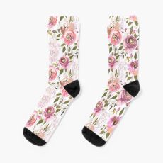 Fick diese Scheiße - pink floral Socken