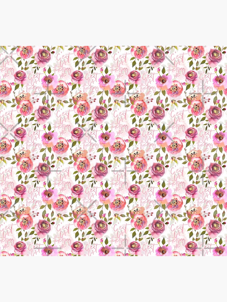 Cest la fucking vie pink floral by UtArt