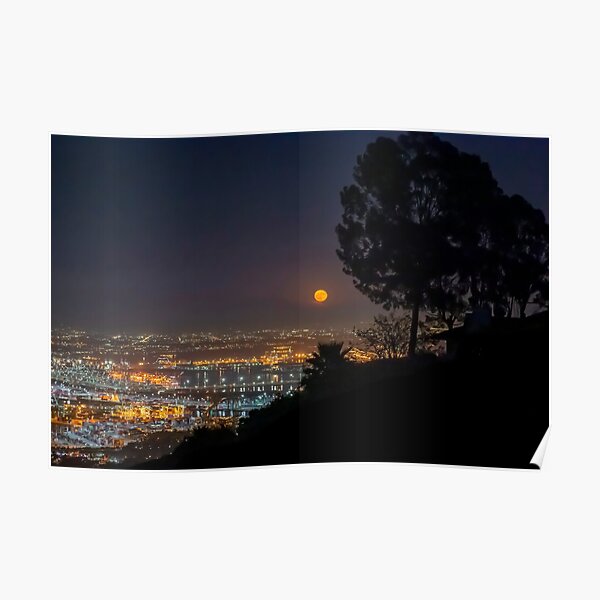 Picture Poster Ocean Large Framed Print Sunning Evening Moonlight Bay View 