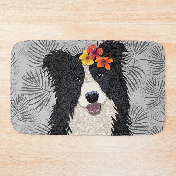 Item preview, Happy Border Collie with Flowers designed and sold by artlovepassion.