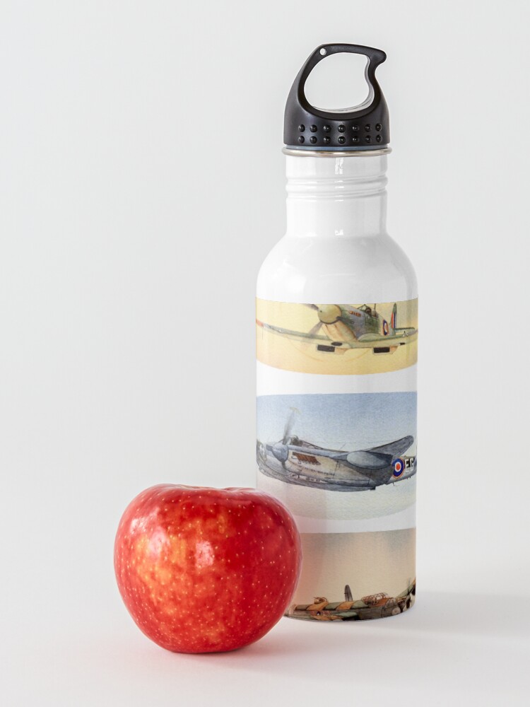 Alternate view of Spitfire Mosquito Lancaster Collage Water Bottle