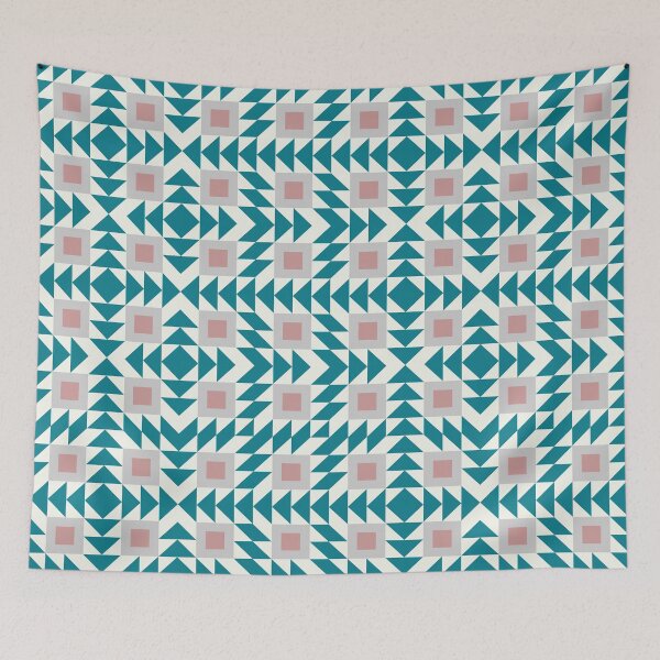 Item preview, Abstract Contemporary Geometric Pink and Green Retro Pattern 04 designed and sold by BONBcreative.