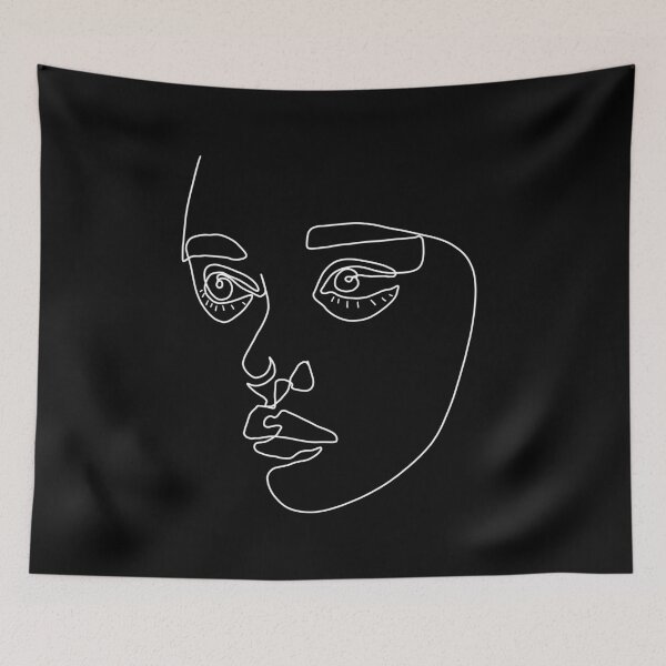 Item preview, Cute line girl face designed and sold by thesoloboyy.
