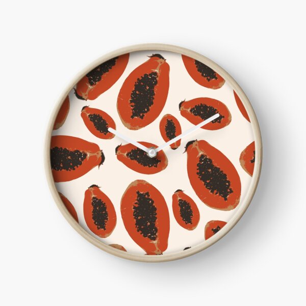 Papaya Frucht Design Pattern Uhr