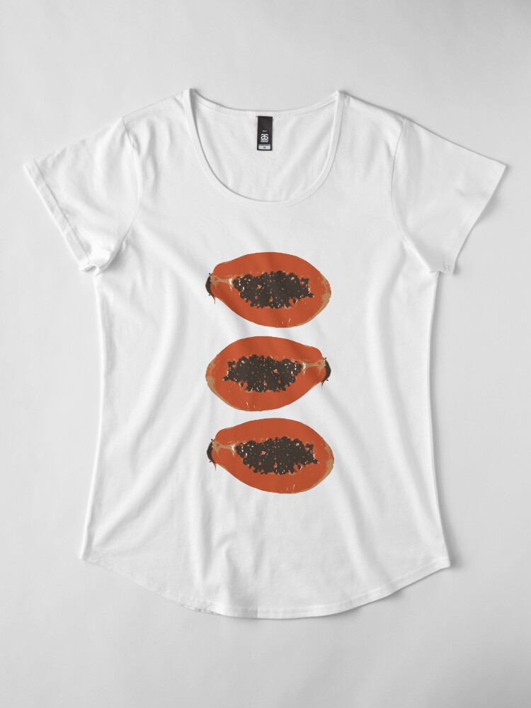 Alternative Ansicht von Papaya Frucht Design Pattern Premium Rundhals-Shirt