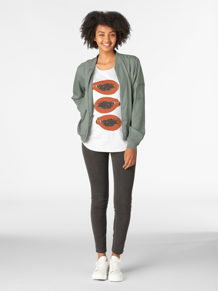Alternative Ansicht von Papaya Frucht Design Pattern Premium Rundhals-Shirt