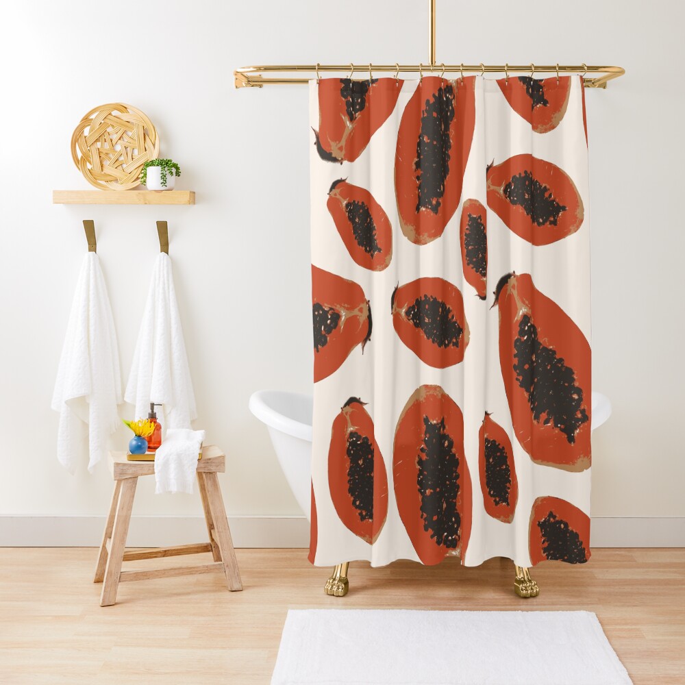 Papaya Frucht Design Pattern Duschvorhang