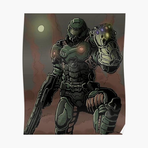 Doom 2 Posters Redbubble - doom slayer roblox id