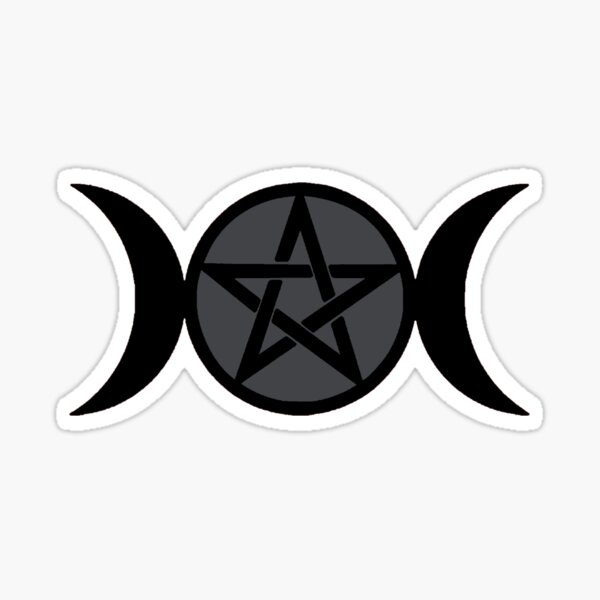 Item preview, Black and Grey Triple Moon Pentagram designed and sold by WiccaFairy.