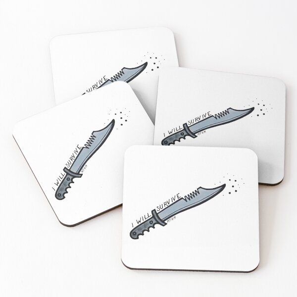 Item preview, I will survive Knife trad tattoo style designed and sold by emeteneme.