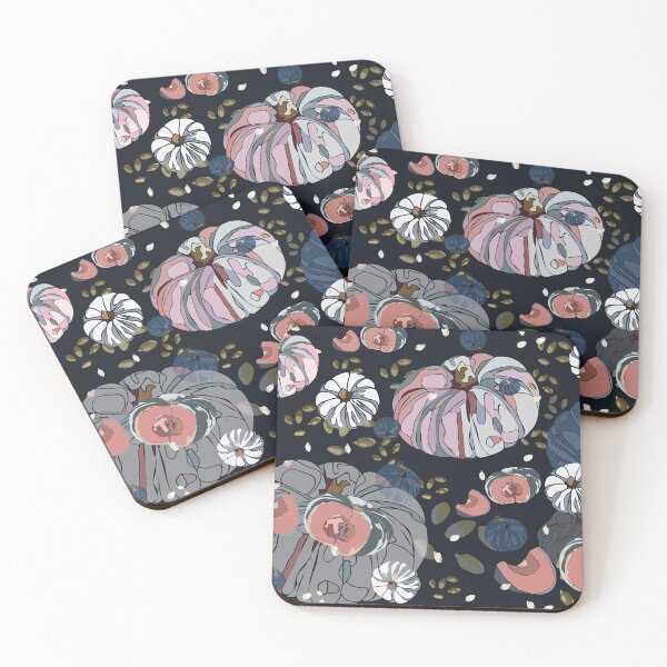 Item preview, Blue & Blush Pumpkins on Black designed and sold by TinaMarieArt.
