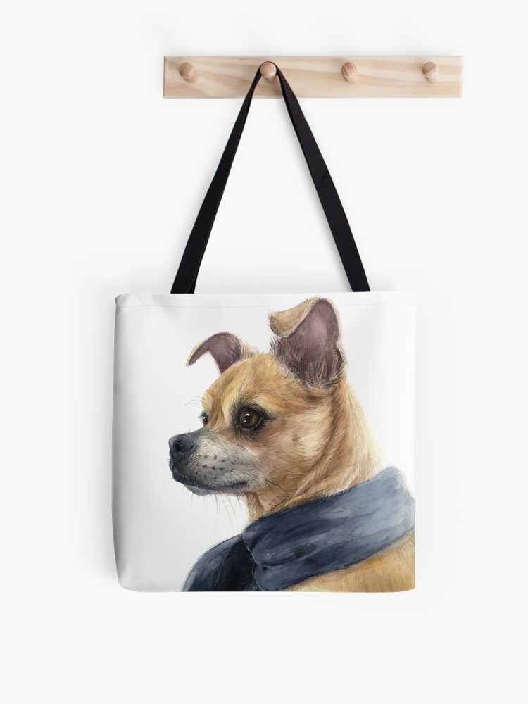 Chihuahua Dog Starry Night Tote bag handbag artwork by Aja cute dog lover  gift