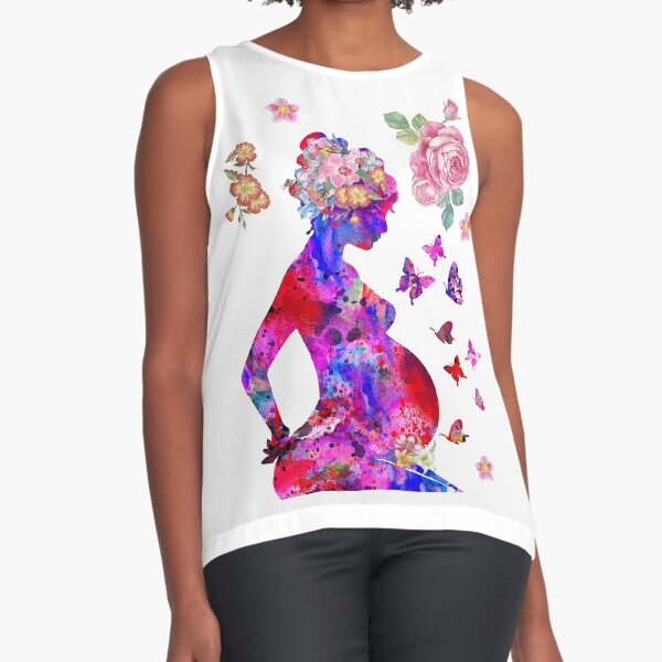 Pregnant - pregnancy Tank Top by Cardvibes.com - Tekenaartje.nl