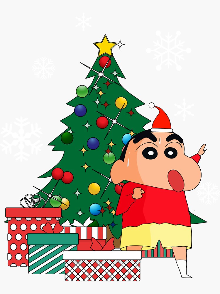 Crayon Shin Chan Around The Christmas Tree | Sticker