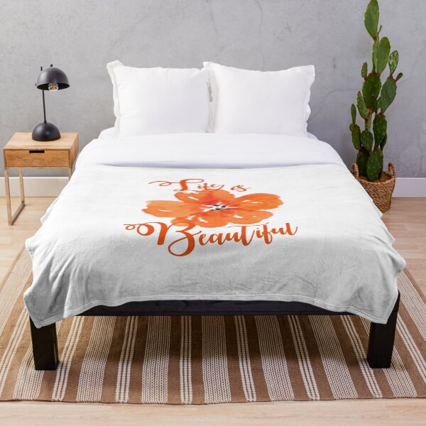 Item preview, Life is Beautiful orange watercolor flower designed and sold by ApricotBlossom.