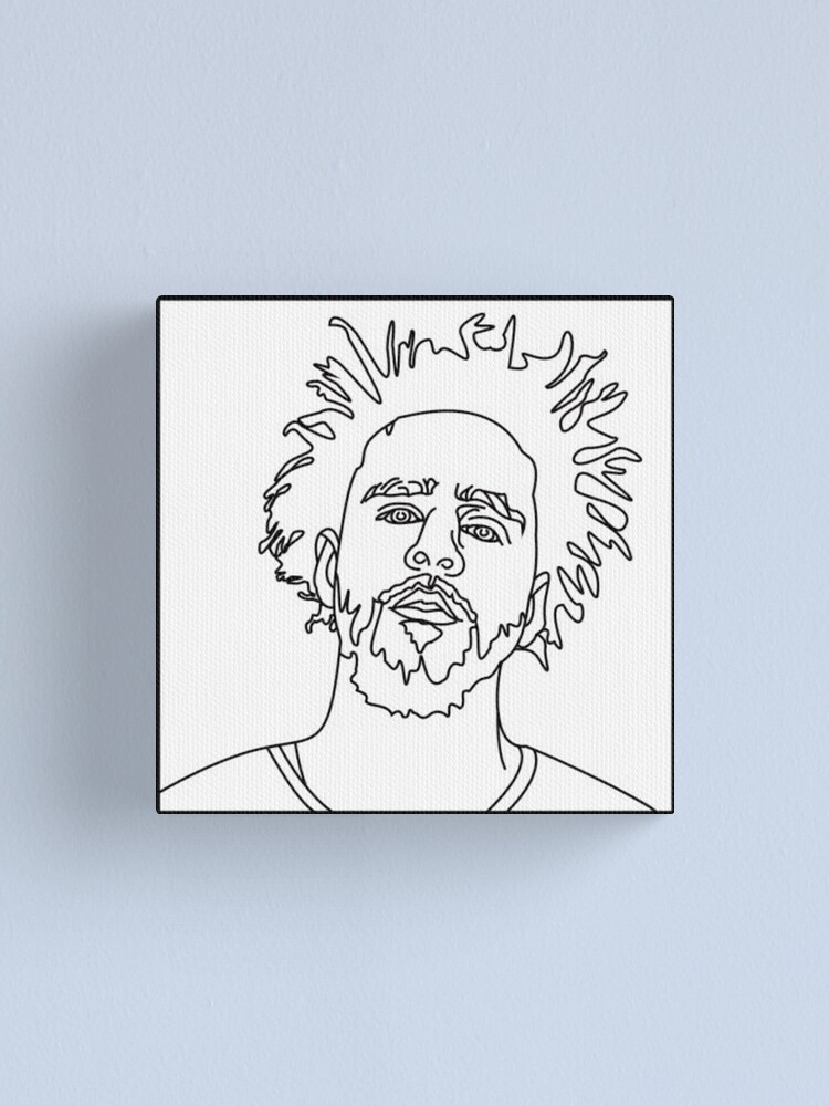 J Cole Outline Canvas Print By Skidd Design Redbubble