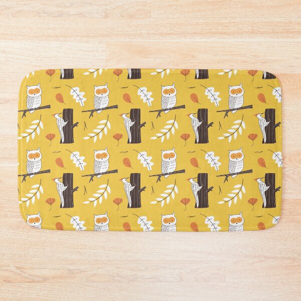 Item preview, Owls and great spotted woodpecker pattern. designed and sold by emphatic.