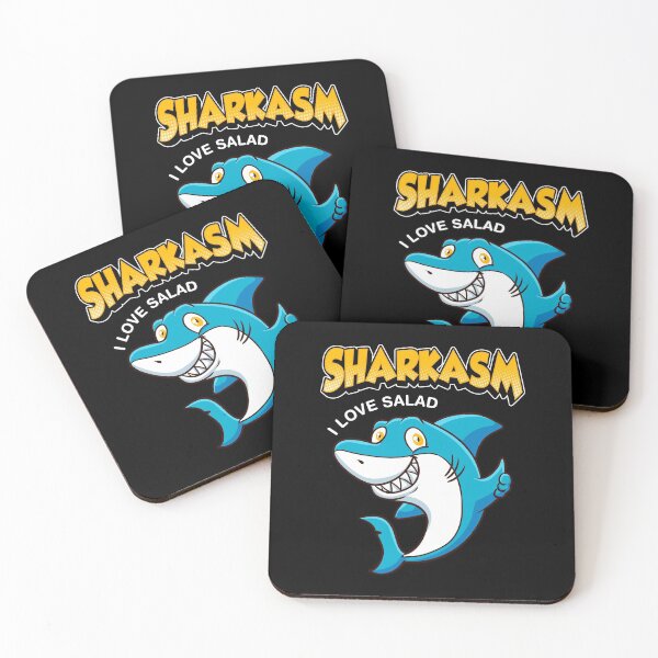 Item preview, Funny Sharkasm I Love Salad Shark Sarcasm Pun designed and sold by perfectpresents.