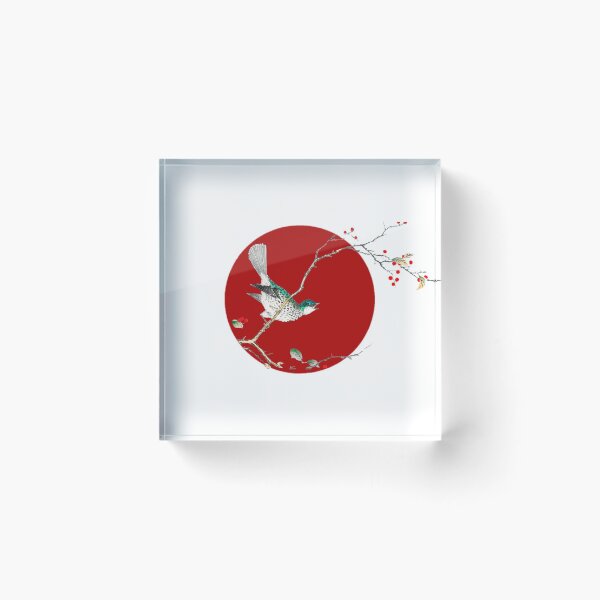Item preview, Japanese Flag - Brown-eared Bulbul and Dioecious Holly designed and sold by weavernap.