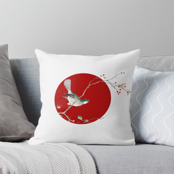 Item preview, Japanese Flag - Brown-eared Bulbul and Dioecious Holly designed and sold by weavernap.