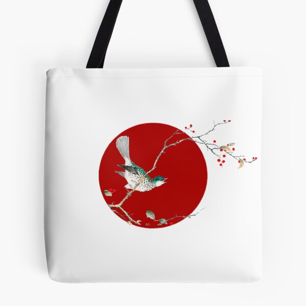 Item preview, Japanese Flag - Brown-eared Bulbul and Dioecious Holly designed and sold by weavernap.