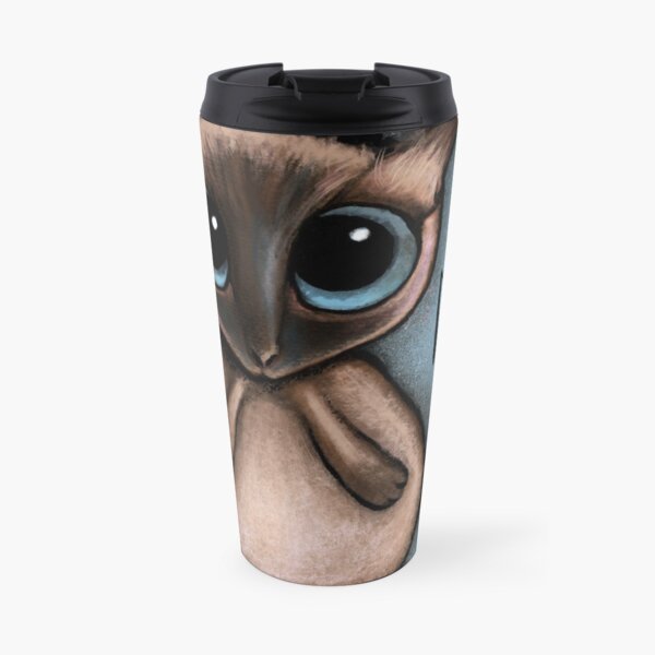 Siamese cat with big blue eyes by Margherita Arrighi Travel Mug