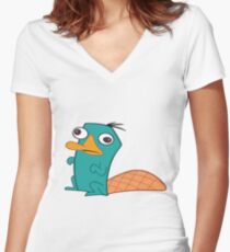 Perry The Platypus Women's Fitted V-Neck T-Shirt