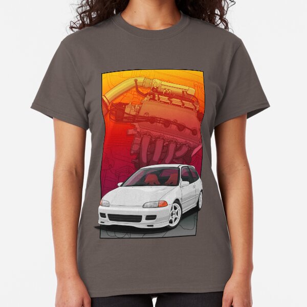 Copy of Civic EG hatch with a D16 backdrop Ver3 Classic T-Shirt