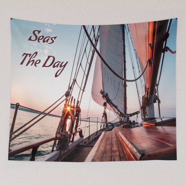 Item preview, Seas The Day Sailing Boating Ocean designed and sold by mwagie.