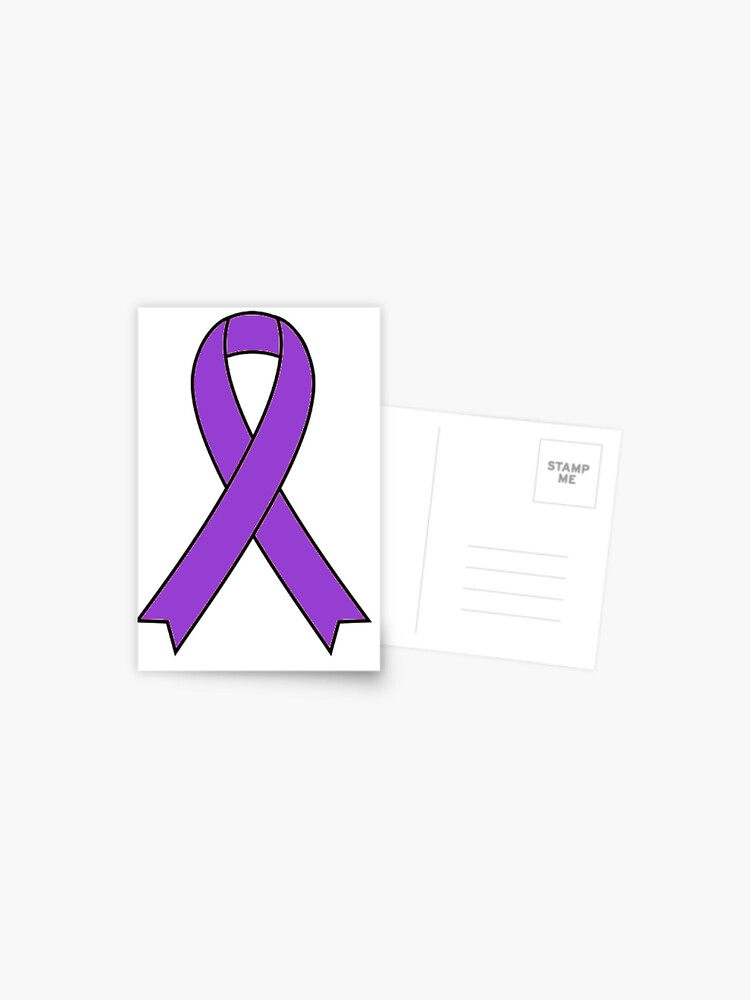 Purple Pancreatic Cancer Ribbon Postcard for Sale by