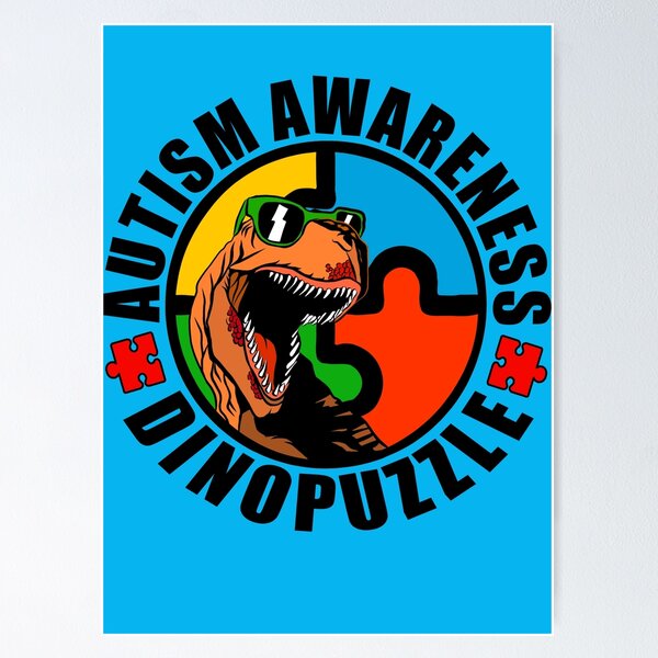 Item preview, Autism Awareness Dino Puzzle Shirt designed and sold by digiorgio80.