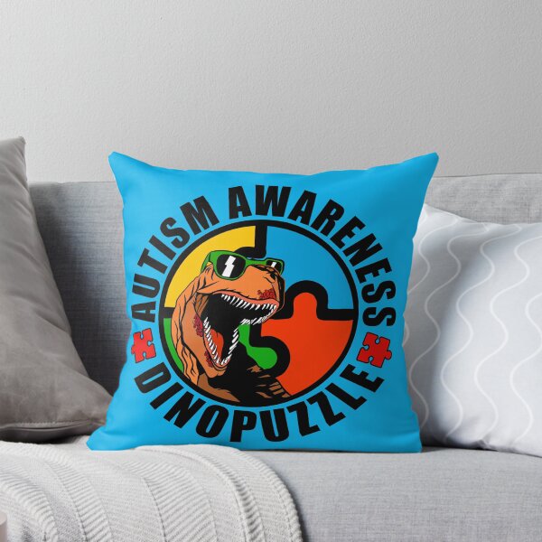 Aperçu de l'œuvre T-shirt Puzzle Dino pour Sensibilisation à l'autisme créée et vendue par digiorgio80.
