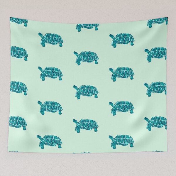 Item preview, Sulcata Tortoise Silhouette (turquoise) designed and sold by misimichu.
