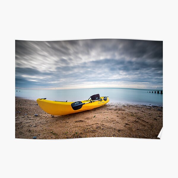 Kayak on the beach Poster