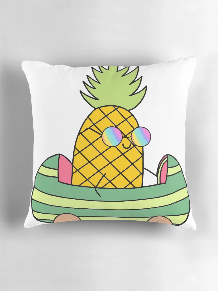 Thumbnail 3 of 4, Pillow, Pineapple Driving Sticker designed and sold by RipDesigns.