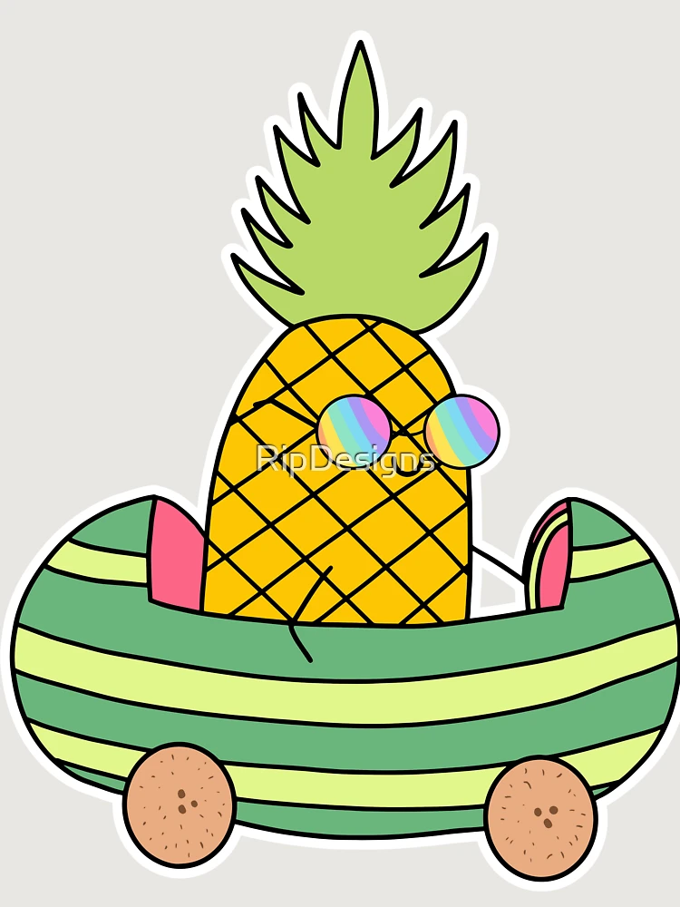 Thumbnail 6 of 6, Premium Oversized Sweatshirt, Pineapple Driving Sticker designed and sold by RipDesigns.