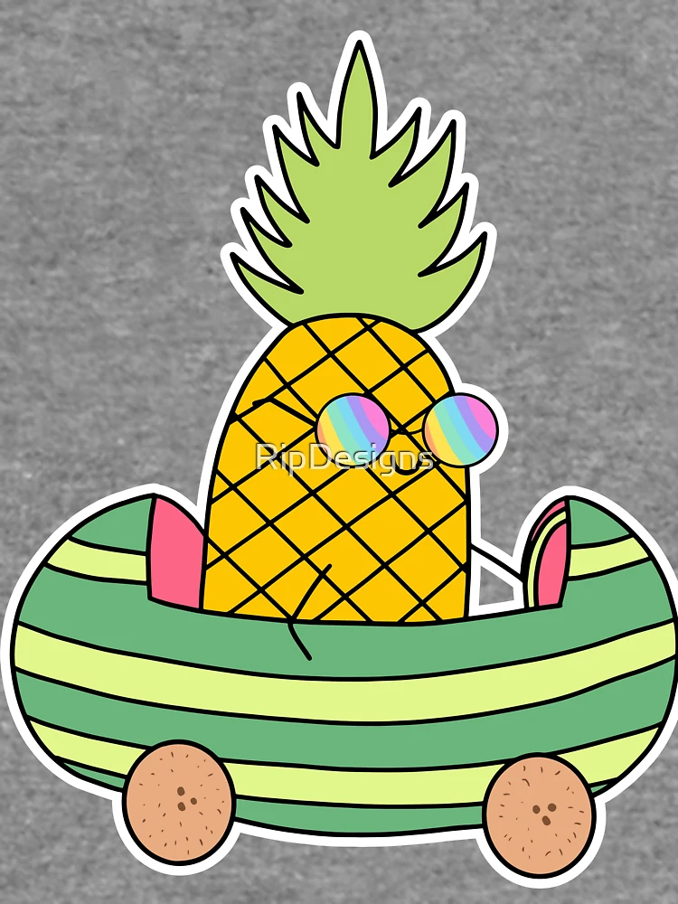 Thumbnail 6 of 6, Lightweight Sweatshirt, Pineapple Driving Sticker designed and sold by RipDesigns.