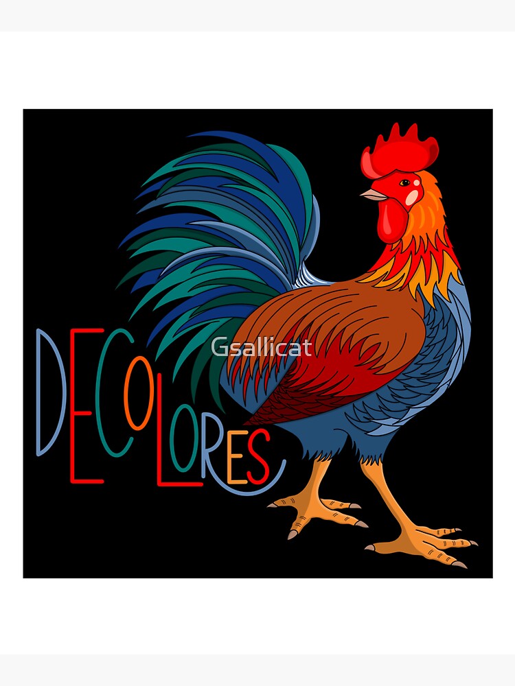 DeColores Cursillo Rooster On Black | Tote Bag