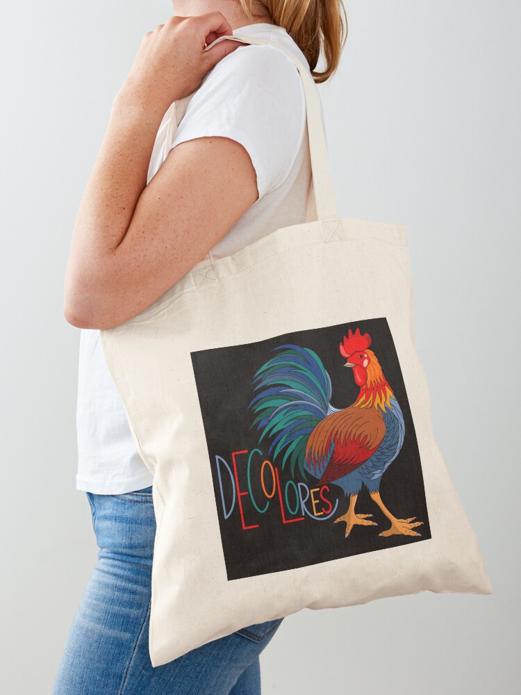 DeColores Cursillo Rooster On Black | Tote Bag