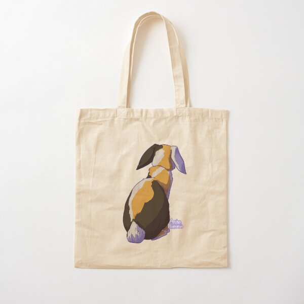 Facing Away Sitting Cat Bunny Cotton Tote Bag