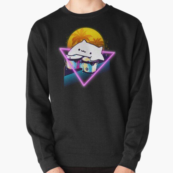Bongo Cat Retro 80s Pullover Sweatshirt