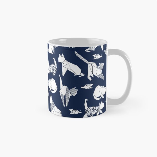 Item preview, Origami kitten friends // blue navy background paper cats designed and sold by SelmaCardoso.