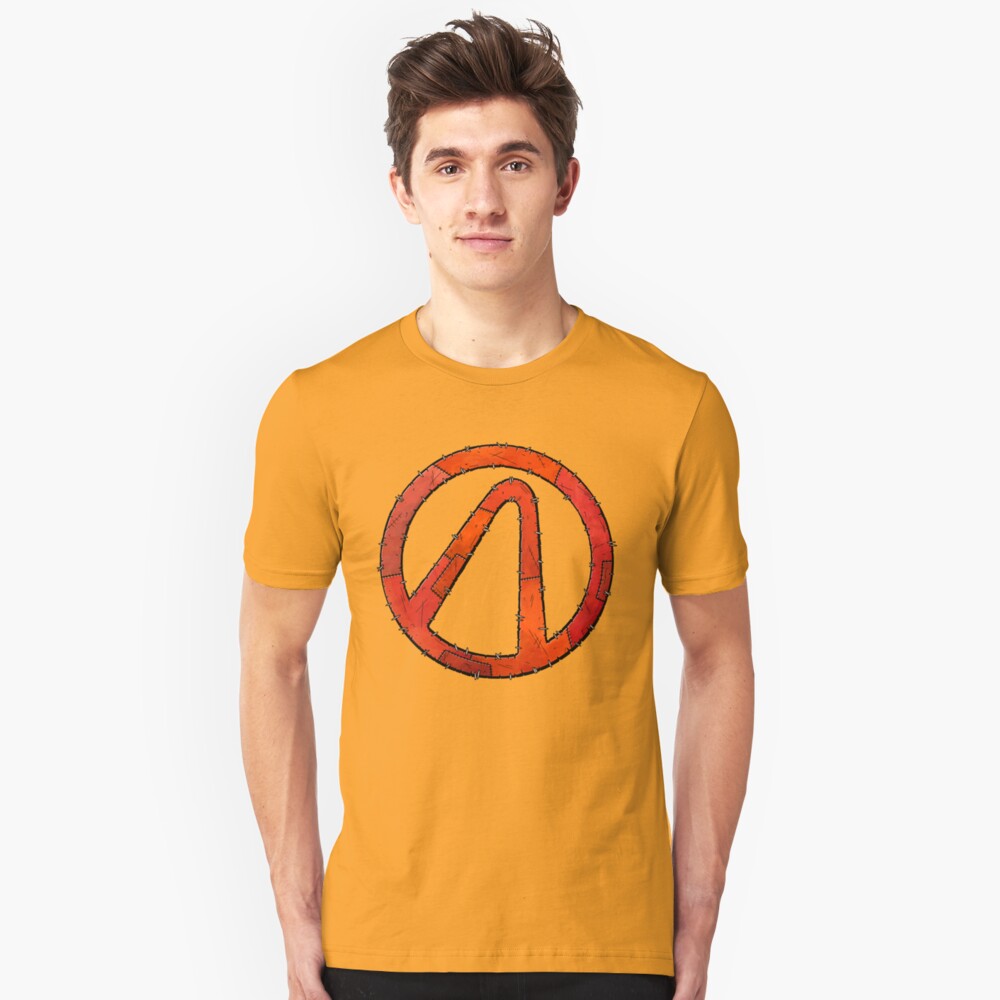 Vault Symbol Stitched Red - Borderlands Slim Fit T-Shirt