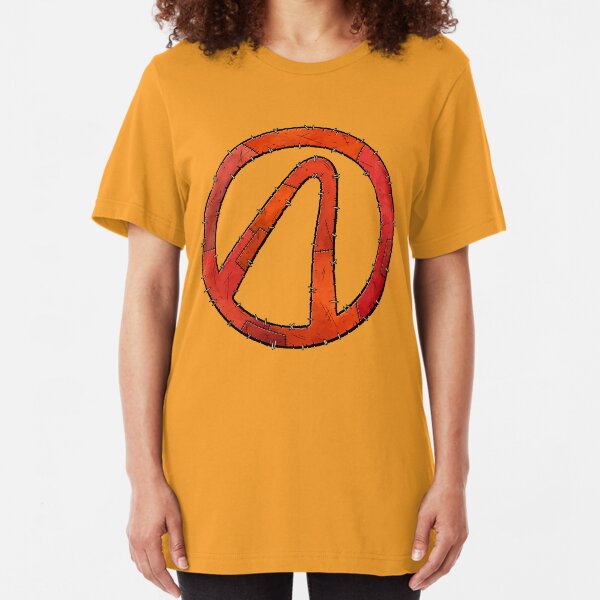 Vault Symbol Stitched Red - Borderlands Slim Fit T-Shirt