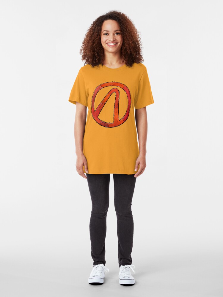 Alternate view of Vault Symbol Stitched Red - Borderlands Slim Fit T-Shirt