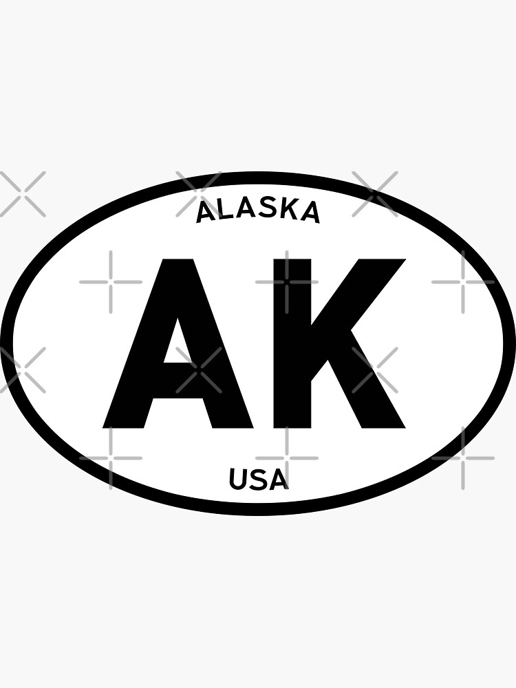 "AK, Alaska, USA — Oval Decal" Sticker for Sale by chgt Redbubble