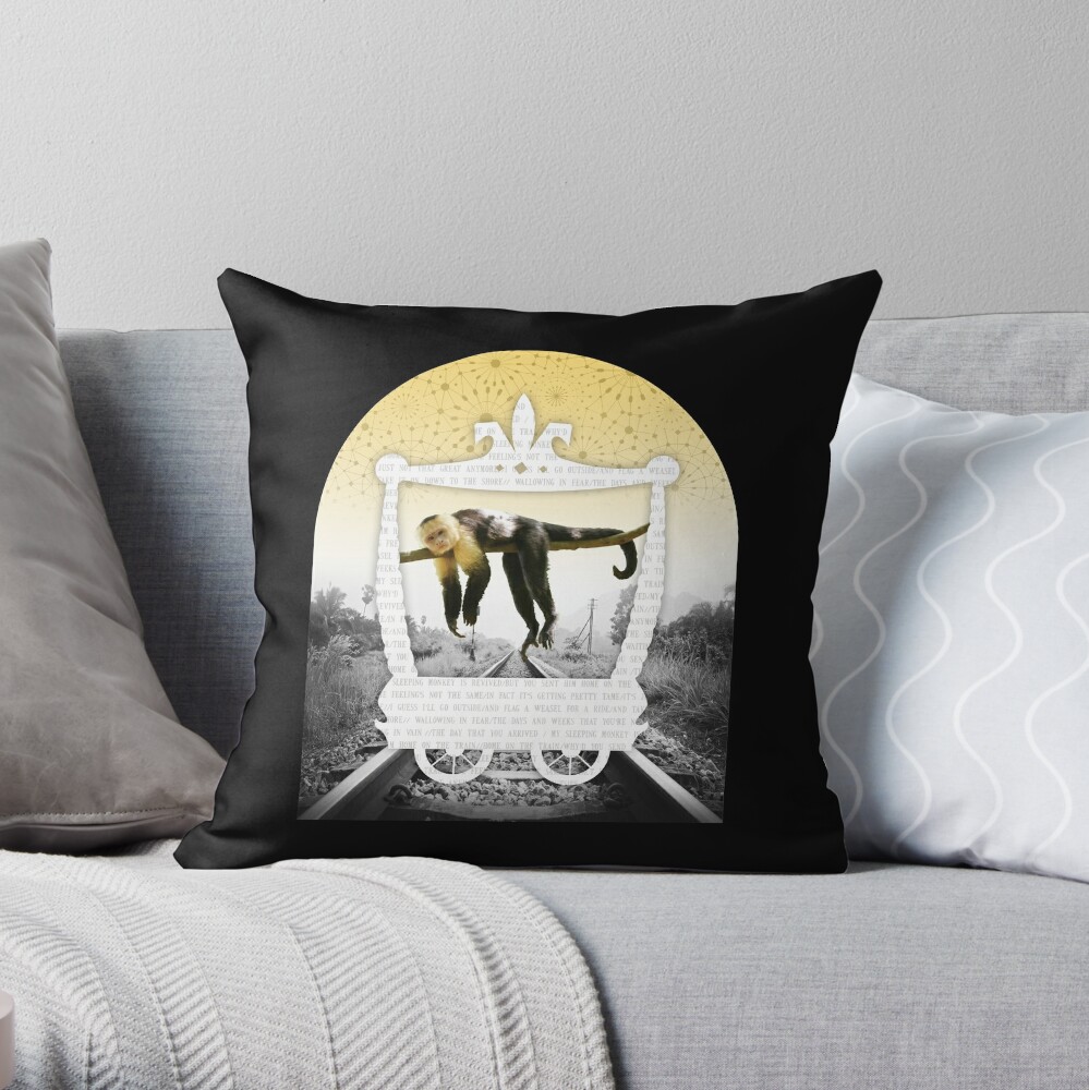 monkey throw pillow