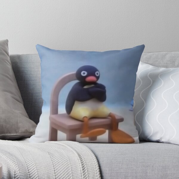 Angry Pingu Throw Pillow