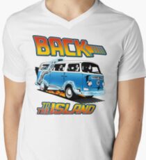 Back to the Island Lost And Back to the Future Spoof Men's V-Neck T-Shirt