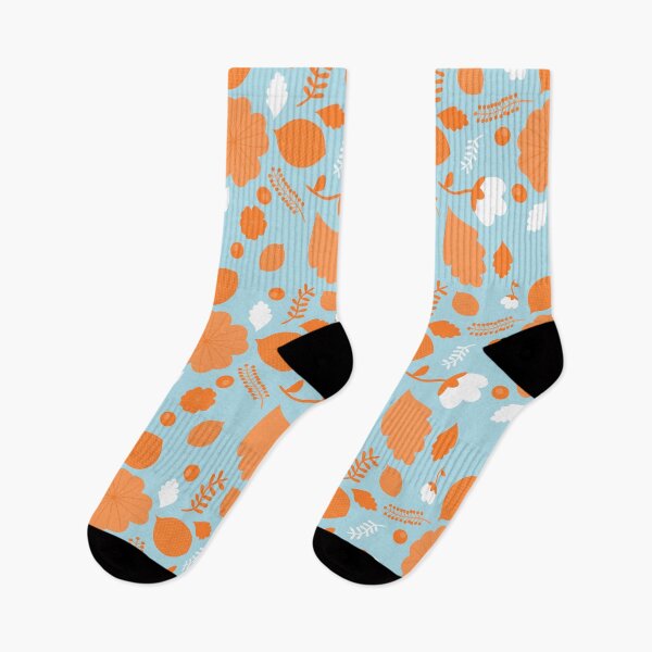 Artikelvorschau, Blumenmuster (blau und orange) entworfen und verkauft von Stephanie Hardy.